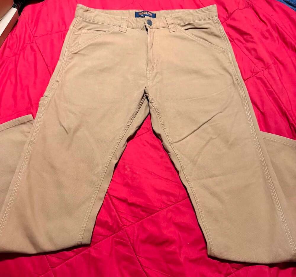 Ridgecut Men's Khaki Cotton Spandex Stretch Canvas Work Pants 34x34